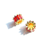 10pcs Clear Red Zirconia Wheel Spacer Beads for Jewelry DIY