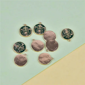 10pcs Coffee Cartoon Metal Charms for Earring DIY Jewelry Making