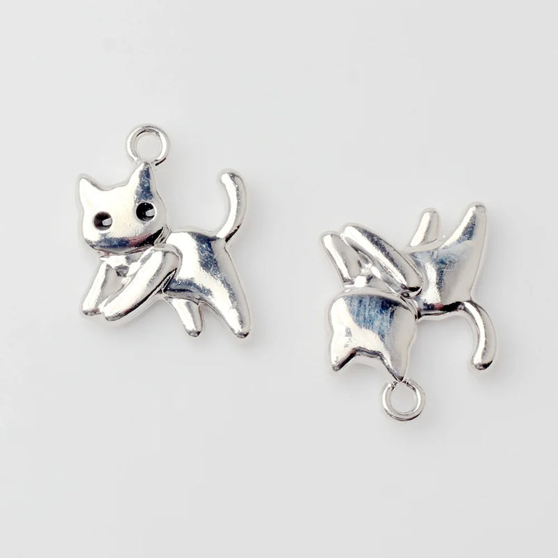10pcs Cat Animal Pendant Charms For DIY Jewelry Making