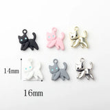 10pcs Cat Animal Pendant Charms For DIY Jewelry Making