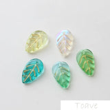 10pcs Colored Glaze Foil Edge Blade Leaf Pendant DIY Material