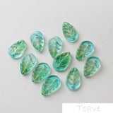 10pcs Colored Glaze Foil Edge Blade Leaf Pendant DIY Material