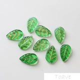 10pcs Colored Glaze Foil Edge Blade Leaf Pendant DIY Material