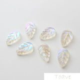 10pcs Colored Glaze Foil Edge Blade Leaf Pendant DIY Material
