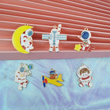 10pcs Astronaut Space Rocket Enamel Charm for Jewelry Making