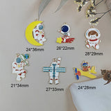 10pcs Astronaut Space Rocket Enamel Charm for Jewelry Making