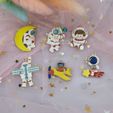 10pcs Astronaut Space Rocket Enamel Charm for Jewelry Making