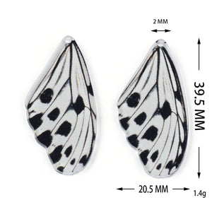 10pcs Colorful Butterfly Wings Acrylic Pendants for DIY Earrings