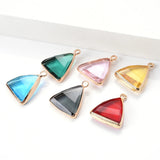 10pcs Colorful Crystal Charms Triangle Pendant 16x22mm