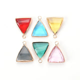 10pcs Colorful Crystal Charms Triangle Pendant 16x22mm