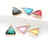 10pcs Colorful Crystal Charms Triangle Pendant 16x22mm