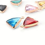 10pcs Colorful Crystal Charms Triangle Pendant 16x22mm