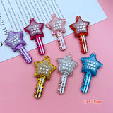 10pcs Colorful Resin Key Charm Lock Pendant for DIY Jewelry Making