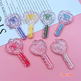 10pcs Colorful Resin Key Charm Lock Pendant for DIY Jewelry Making