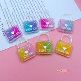 10pcs Colorful Resin Key Charm Lock Pendant for DIY Jewelry Making