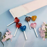 10pcs Colorful Resin Heart Lollipop Charms for DIY Necklace Keychain C538
