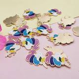 10pcs Unicorn Enamel Charms Pendant Base Metal Animals Finding DIY Jewelry