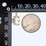 10pcs CZ Paved Moon Star Charms Jewelry Making DIY Material