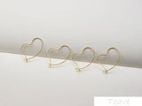 10pcs 18K Copper Plated Love Heart Earrings DIY Materials