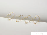 10pcs 18K Copper Plated Love Heart Earrings DIY Materials