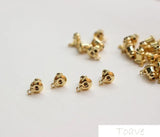 10pcs Copper Plated 18K Real Bullet Ear Stud DIY Material