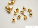 10pcs Copper Plated 18K Real Bullet Ear Stud DIY Material