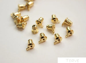 10pcs Copper Plated 18K Real Bullet Ear Stud DIY Material