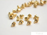 10pcs Copper Plated 18K Real Bullet Ear Stud DIY Material