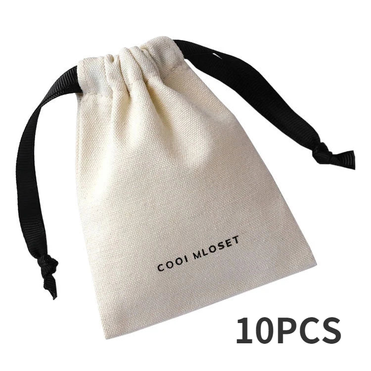 10pcs Cotton Drawstring Pouch Gift Bags Linen Jewelry Display Xmas Wedding DIY