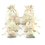 10pcs Flower Branch Pattern Cotton Sacks Gift Bags
