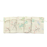10pcs Flower Branch Pattern Cotton Sacks Gift Bags