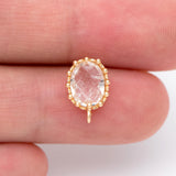 10pcs Clear Stone Stud Earrings with Loops, 18K plated Brass Ear Findings