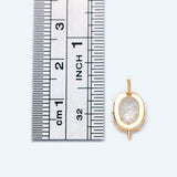 10pcs Clear Stone Stud Earrings with Loops, 18K plated Brass Ear Findings