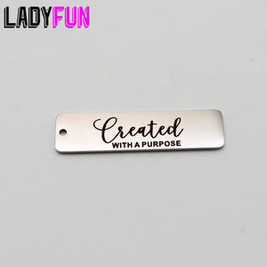10pcs Created Charm Stainless Steel Charms Created With a Purpose Pendant
