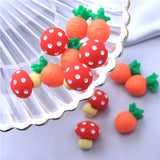 10pcs Cute 3D Mushroom Carrot Resin Charms for Earring Bracelet Keychain
