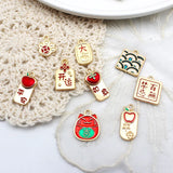 10pcs Double-sided Text Pendant Enamel Earring Necklace Making DIY Jewelry