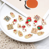 10pcs Double-sided Text Pendant Enamel Earring Necklace Making DIY Jewelry