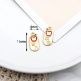 10pcs Double-sided Text Pendant Enamel Earring Necklace Making DIY Jewelry