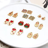 10pcs Double-sided Text Pendant Enamel Earring Necklace Making DIY Jewelry