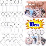 10pcs Transparent Photo Keychain DIY Personalized Acrylic Picture
