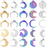 10pcs Stainless Steel Cat On Moon Charm for Earrings DIY Jewelry Making