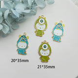 10pcs Cartoon Animal Enamel Pendant Metal Charm DIY Jewelry Accessory