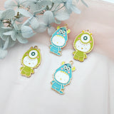 10pcs Cartoon Animal Enamel Pendant Metal Charm DIY Jewelry Accessory