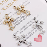 10pcs Rhinestone Golden Cross Charms DIY Jewelry Pendant