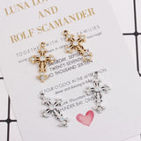 10pcs Rhinestone Golden Cross Charms DIY Jewelry Pendant