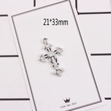 10pcs Rhinestone Golden Cross Charms DIY Jewelry Pendant