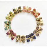 10pcs Crystal Butterfly Charms for DIY Jewelry Necklace & Bracelets D006