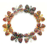 10pcs Crystal Butterfly Charms for DIY Jewelry Necklace & Bracelets D006