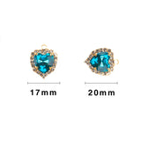 10pcs Heart Crystal Rhinestone Charms Pendant DIY Jewelry Making