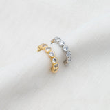 10pcs CZ Adjustable Ear Cuffs, Gold/Rhodium Plated Brass Earrings